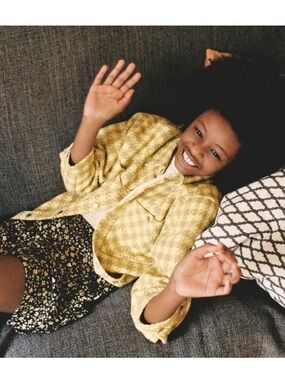 Zara fringed houndstooth Overshirt